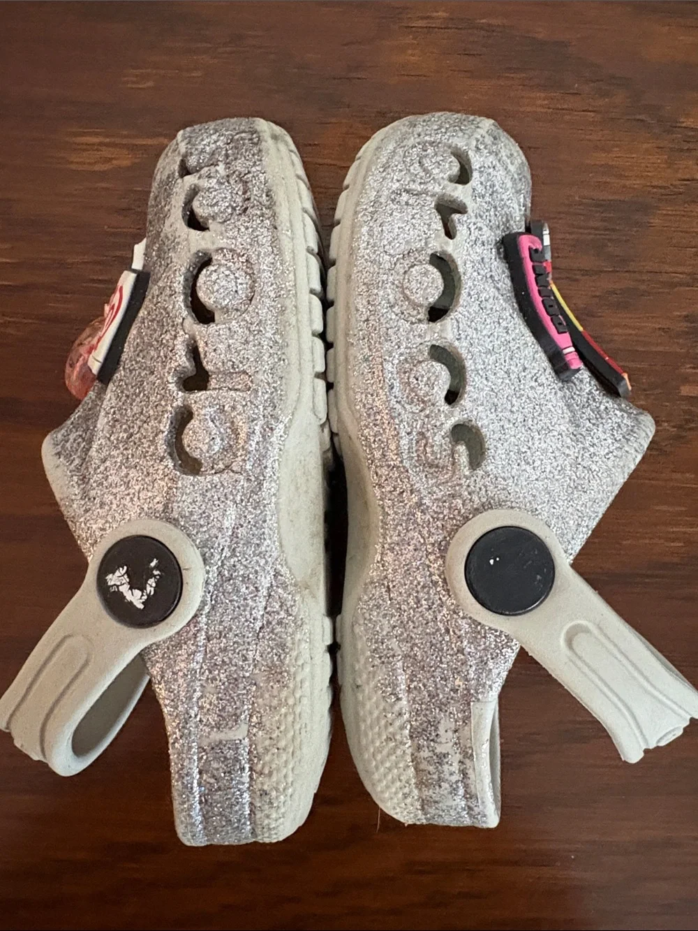 CROCS Classic Clog with Glitter and Jibbitz Charms Size 8